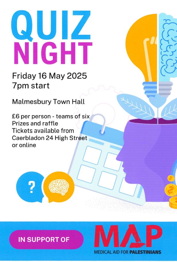 Quiz Night in Support of MAP ( Medical Aid for Palestinians)